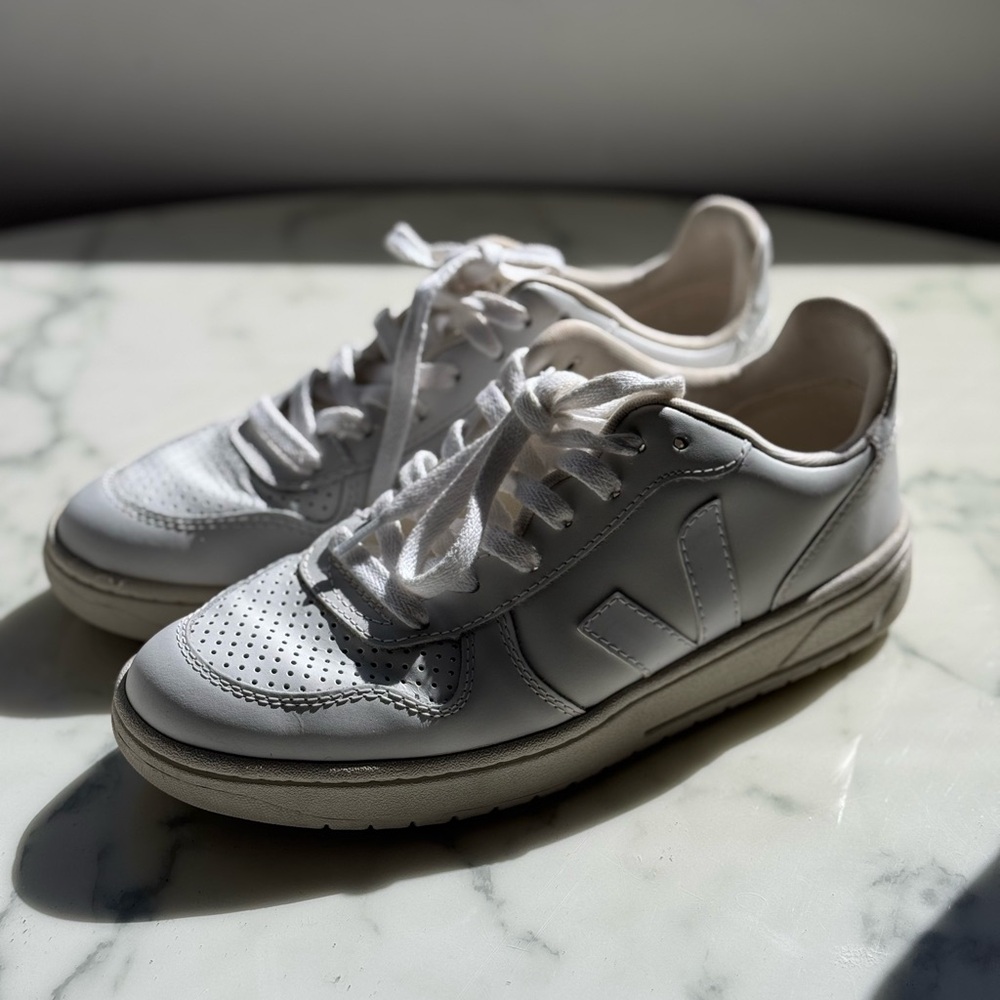 Veja White Leather Sneakers - Picture 3 of 7